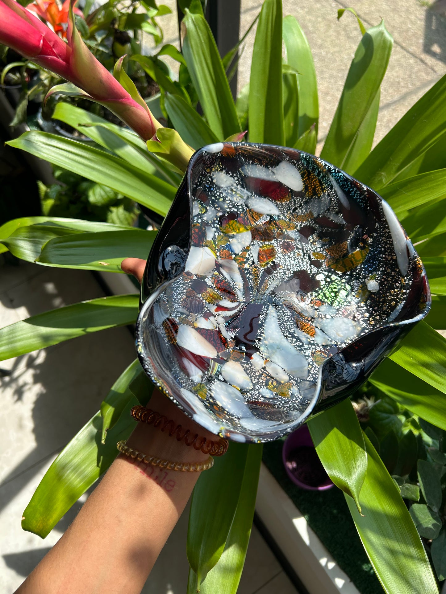 Venetian Murano Glass Ashtray – “Tootie Fruity” End of Day Collection (One of a Kind) ✨