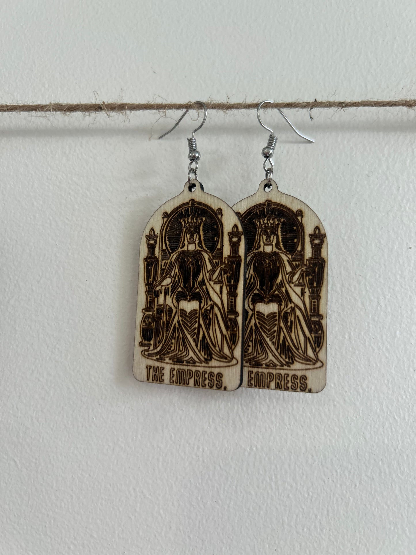 Tarot Earrings by ABE’s WOODSHOP