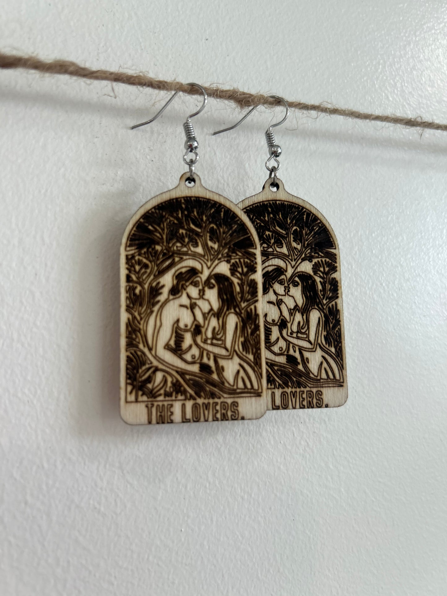 Tarot Earrings by ABE’s WOODSHOP