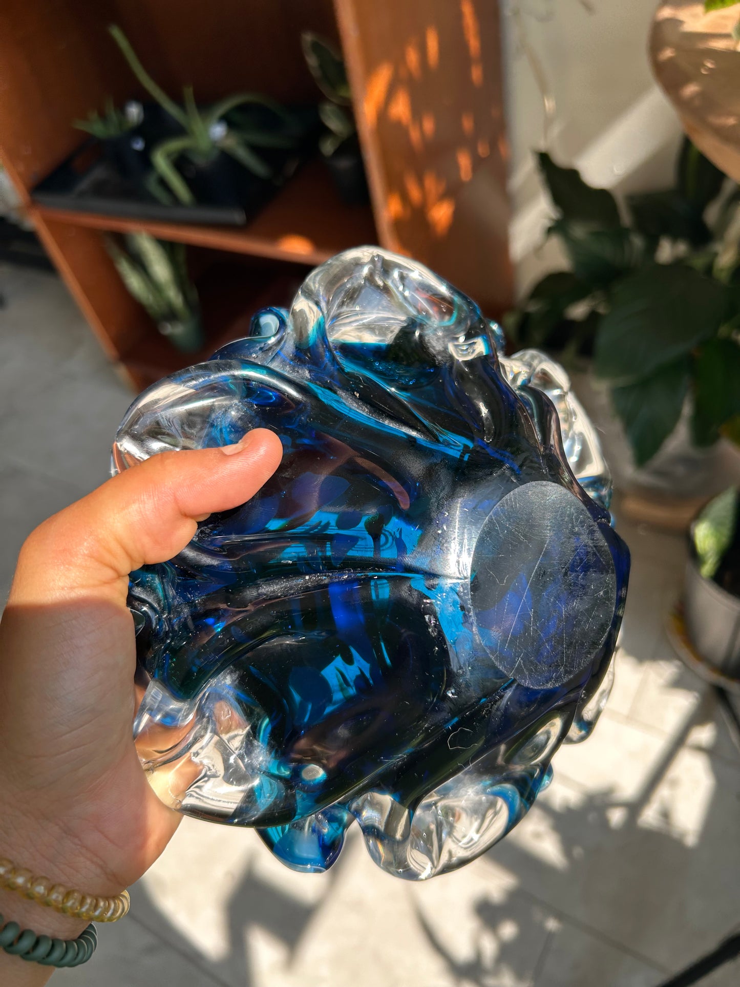 Murano-Style Aventurine Art Glass Bowl