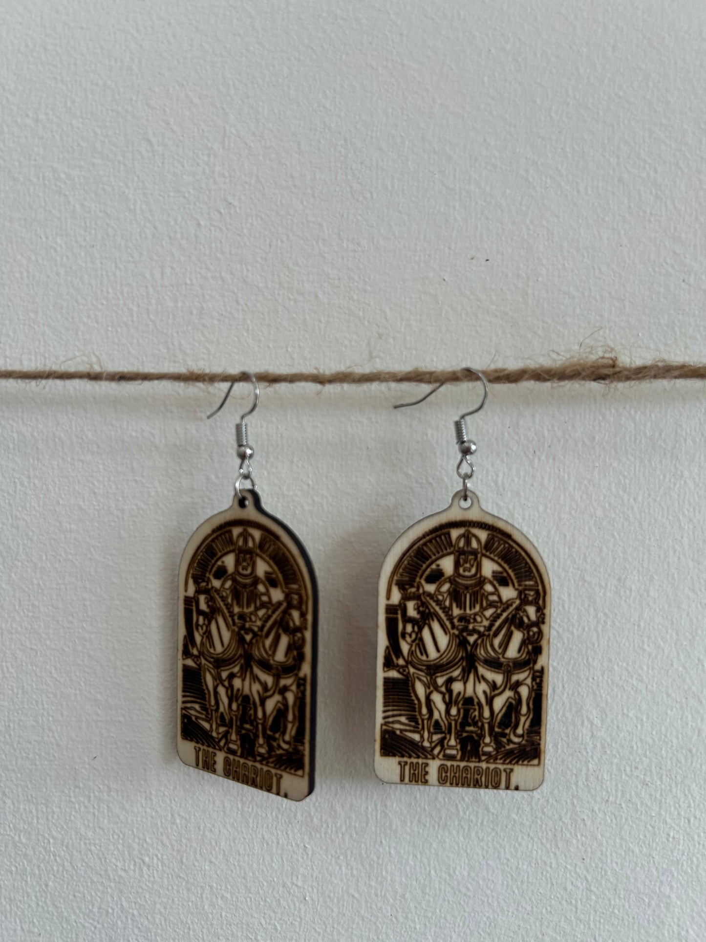 Tarot Earrings by ABE’s WOODSHOP
