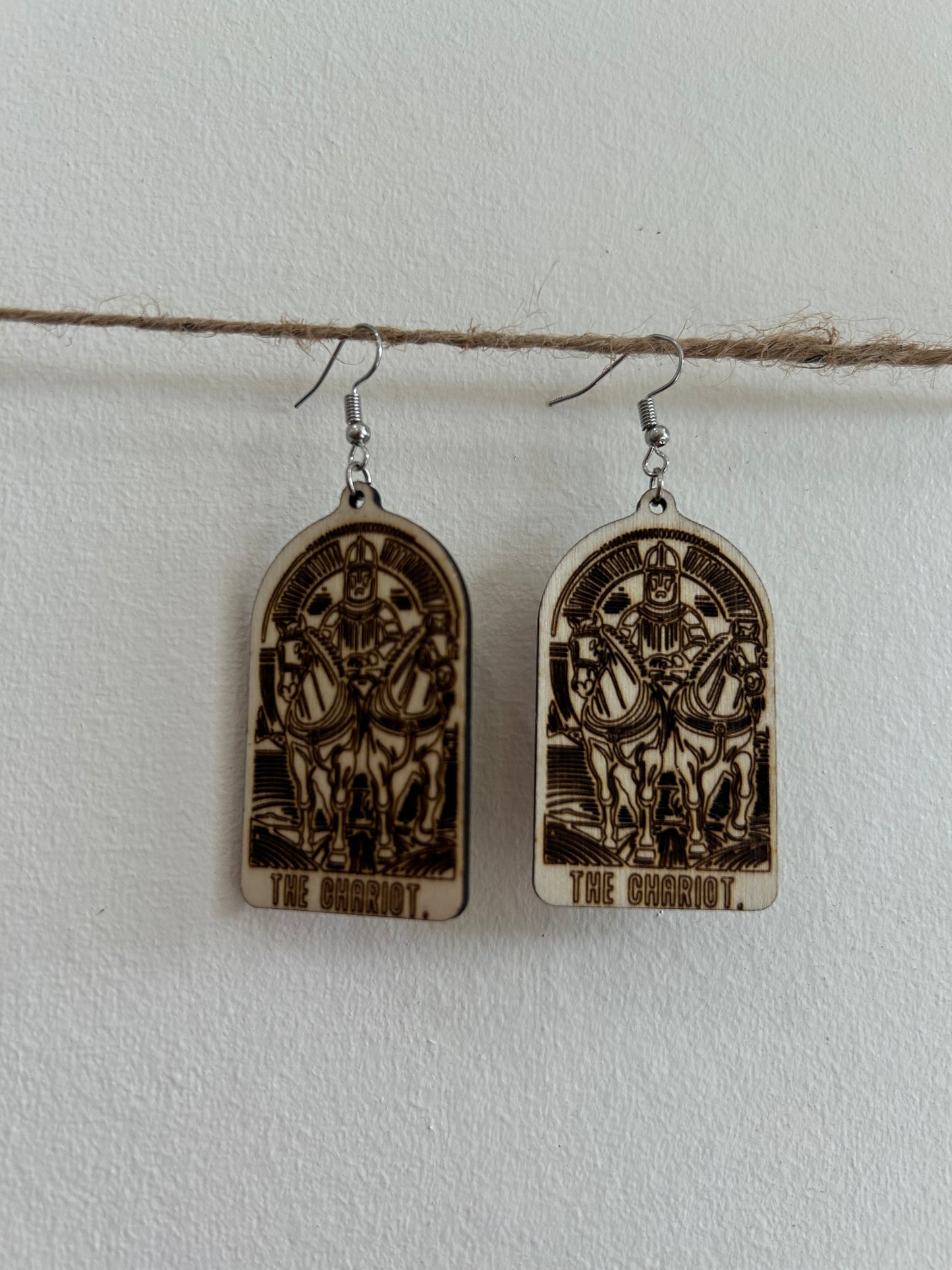 Tarot Earrings by ABE’s WOODSHOP