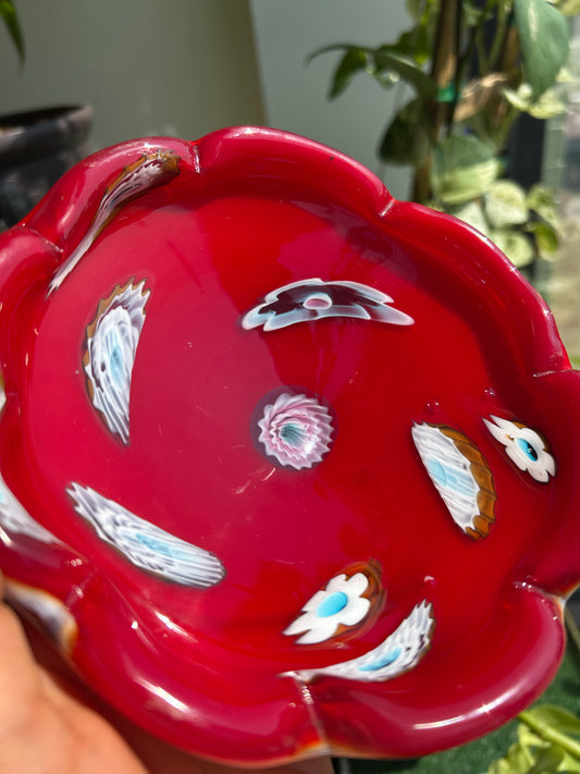 Murano-Style Millefiori Art Glass Bowl