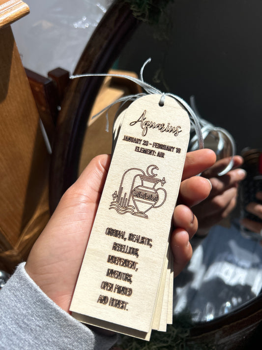 Wooden Horoscope Bookmarks – Laser-Engraved by Abe’s Woodshop