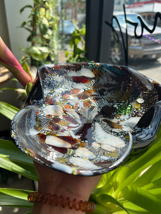 Venetian Murano Glass Ashtray – “Tootie Fruity” End of Day Collection (One of a Kind) ✨