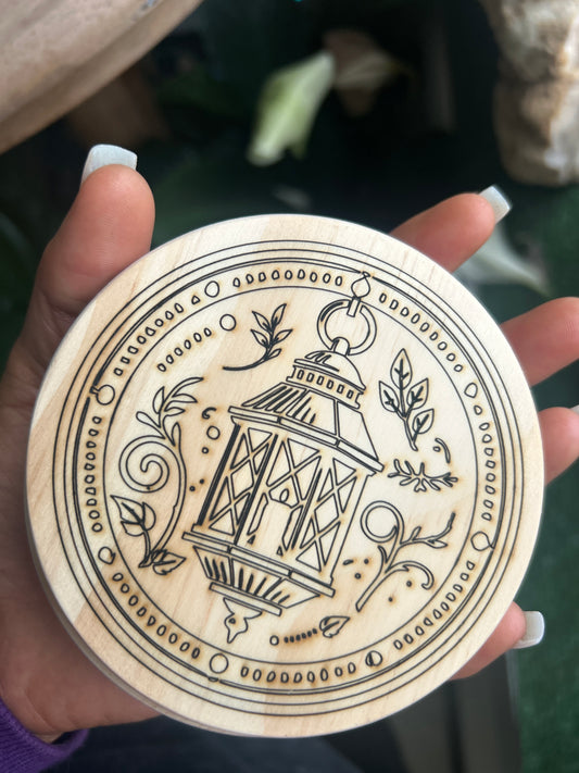 Burning candle coaster