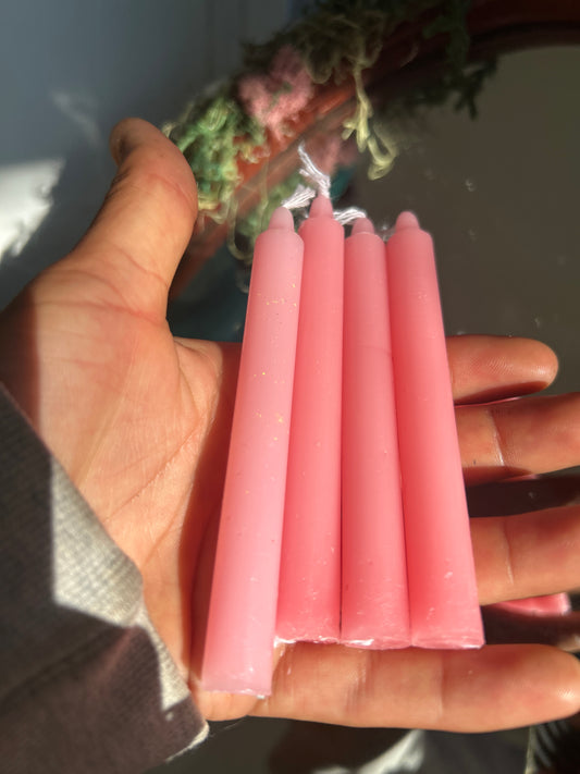 Pink Chime Candle – 4” Tall