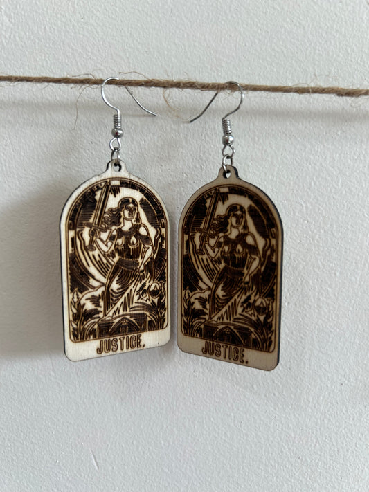 Tarot Earrings by ABE’s WOODSHOP
